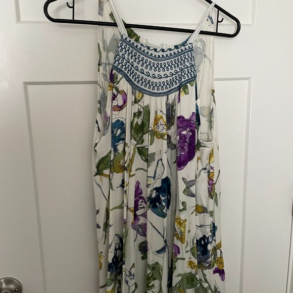 Anthropologie One September Isabel Floral Embroidered High Neck Tank Top M NWT - Picture 5 of 7